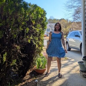 Blue Boho Sleeveless Dress